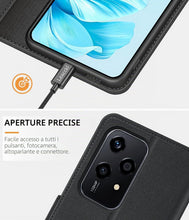 Carica l'immagine nel visualizzatore di Gallery, Cover per Honor 200 Lite, Custodia a portafoglio in Pelle PU Premium [Magnetica a Scatto] [Funzione Stand] per Honor 200