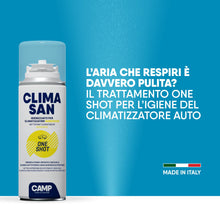 Carica l'immagine nel visualizzatore di Gallery, CAMP Climasan One Shot Spray - Igienizzante climatizzatore e abitacolo auto monodose, Spray pulizia condizionatore, Made