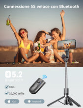 Carica l'immagine nel visualizzatore di Gallery, Bastone Selfie Treppiede Migliorato- 2 Luce di Riempimento, 114 CM Selfie Stick Treppiede per Telefono Extra Lungo con T