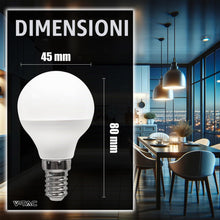 Carica l'immagine nel visualizzatore di Gallery, V-TAC 10x Lampadine LED P45 Massima Efficienza - E14-3,7W (Equivalenti a 25W) - 320 Lumen - Lampadina LED Pallina da Gol