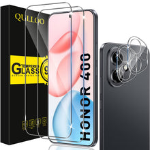 Carica l'immagine nel visualizzatore di Gallery, QULLOO Vetro Temperato per Honor 400 5G, 2 Pezzi Pellicola Vetro Protettiva e 2 Pezzi Pellicola Fotocamera, Durezza 9H A