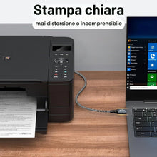 Carica l'immagine nel visualizzatore di Gallery, Cavo Stampante [2M] Cavo USB 2.0 Tipo A Maschio a Tipo B Maschio Cavetto