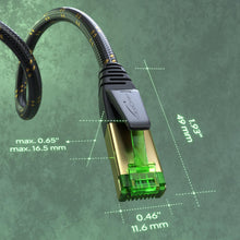 Carica l'immagine nel visualizzatore di Gallery, KabelDirekt – Cavo Ethernet CAT7 10Gbit/s – 0,5m, nylon