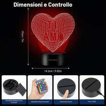 Carica l'immagine nel visualizzatore di Gallery, Regalo Fidanzata Compleanno per Lei, Lampada 3D LED