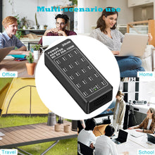 Carica l'immagine nel visualizzatore di Gallery, Caricatore USB 100 W, Stazione di Ricarica USB-A da Tavolo a 20 Porte