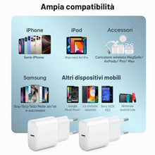 Carica l'immagine nel visualizzatore di Gallery, TYW Caricatore USB C, 2 Pack 25W Presa USB C per iPhone 17/16/15/14/13