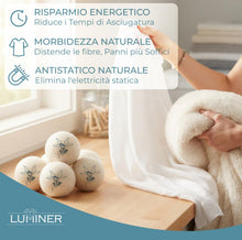 Carica l'immagine nel visualizzatore di Gallery, LUMINER Palline per Asciugatrice di Lana Antipiega (6 Pezzi)