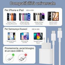 Carica l'immagine nel visualizzatore di Gallery, Caricatore USB C 35W Caricabatterie Rapido Presa Type-C per iphone 17/16/15
