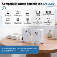 Carica l'immagine nel visualizzatore di Gallery, Adattatore Universale da Viaggio, Presa Universale da Viaggio 15W
