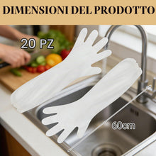 Carica l'immagine nel visualizzatore di Gallery, 20 Pezzi Guanti Cucina Lunghi Guanti Plastica Impermeabili Protezione Mani Braccia Cucina Pulizia Alimentare Trasparente