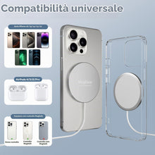 Carica l'immagine nel visualizzatore di Gallery, Caricatore Wireless Magnetico 2 in 1 – Design Ultra Sottile in Lega di Alluminio Compatibile con iPhone 16/15/14/13/12 (