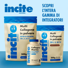 Carica l'immagine nel visualizzatore di Gallery, Incite Nutrition Multi Collagene in Polvere Non Aromatizzato 500 g. Fonte di Collagene Tipo 1, 2,3 e 5. Integratore Esse