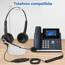 Carica l'immagine nel visualizzatore di Gallery, Wantek Cisco - Cuffie per telefono con microfono, attenuazione del rumore e interruttore mute, RJ9, compatibili con tele