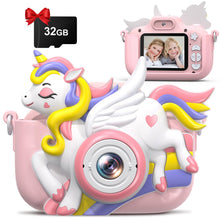 Carica l'immagine nel visualizzatore di Gallery, Hangrui Macchina Fotografica Bambini, 2.0 Pollici Schermo 1080P HD Ricaricabile Fotocamera Digitale Bambini con Scheda 32GB,Regali Giocattolo di Natale &amp; Compleanno per Ragazze Ragazzi 3-10 Anni-Rosa