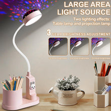 Carica l'immagine nel visualizzatore di Gallery, Leikurvo Lampada da scrivania per bambini, lampada da comodino a LED con portapenne, lampada da tavolo, dimmerabile, lam