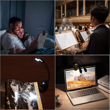 Carica l'immagine nel visualizzatore di Gallery, Lampada da Lettura Doppia Testa,8LED Luce da Lettura,Luce leggio con luminosità a 2 Livelli,Portatile Lampada Luce Libro