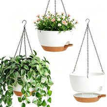 Carica l'immagine nel visualizzatore di Gallery, Set di 3 vasi sospesi per piante da 25 cm, con sistema di irrigazione, vaso da fiori autoirrigante, da appendere, per in