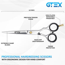 Carica l'immagine nel visualizzatore di Gallery, GTEX Forbici Parrucchiere Professionali - 6,5" Premium Forbici Capelli Con Pettine E Caso - Forbice Barbiere Super Affil