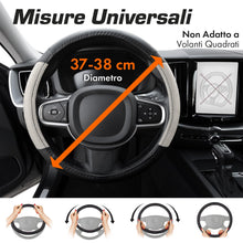 Carica l'immagine nel visualizzatore di Gallery, Upgrade4cars Coprivolante Auto Bianco Nero Finta Pelle Universale 37-38 cm
