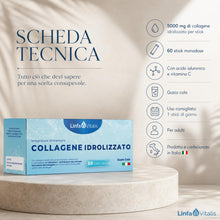 Carica l'immagine nel visualizzatore di Gallery, Collagene da Bere Idrolizzato 5000mg 60 Stick 5g Integratore Linfa Vitalis