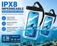 Carica l'immagine nel visualizzatore di Gallery, x2 Custodia Impermeabile Smartphone [Design 3D unico pezzo ] IPX8 Borsa Impermeabile Cellulare snorkeling,sub,immersioni