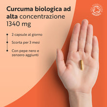 Carica l'immagine nel visualizzatore di Gallery, Nutravita Curcuma Bio, Piperina e Zenzero 1440 mg - 180 Curcumina Capsule