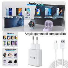 Carica l'immagine nel visualizzatore di Gallery, Caricabatterie rapido USB-C 18W per Samsung Galaxy A15 A14 A13 A12 A04S A05S A35 A25 S21 S20 S10 S9, Compatibile con Xia