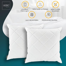 Carica l'immagine nel visualizzatore di Gallery, LILENO HOME Set di 2 imbottiture per cuscino, 60 x 60 cm - Cuscino interno lavabile a 95°C adatto per persone allergiche