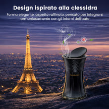 Carica l'immagine nel visualizzatore di Gallery, Profumatore Auto 110 ml, Design a Clessidra Ispirato alla Torre Eiffel, Diffusore Profumo Auto per Portabicchieri, Fragr