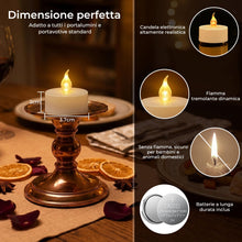 Carica l'immagine nel visualizzatore di Gallery, cimetech 12 lumini a LED con timer, telecomando senza fiamma decorazioni