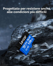 Carica l'immagine nel visualizzatore di Gallery, Lexar Blue Scheda Micro SD 128GB, fino a 160 MB/s, scheda microSDXC UHS-I