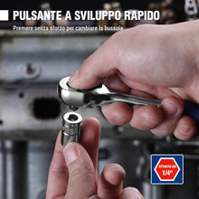Carica l'immagine nel visualizzatore di Gallery, WORKPRO Set di Chiavie a Cricchetto 1/4", Chiavi a Bussola 72 Denti 14 Pezzi, con Sgancio Rapido e Barra di Estensione