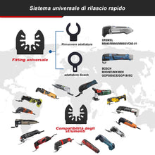 Carica l'immagine nel visualizzatore di Gallery, 22 Pezzi Lame Utensile Multifunzione – Lame Oscillanti per Taglio Legno, Metallo, Plastica – Compatibili con Fein, Makit