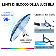 Carica l'immagine nel visualizzatore di Gallery, Occhiali da lettura da donna alla moda con blocco della luce blu e cerniere a molla