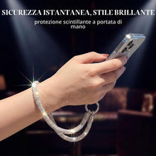 Carica l'immagine nel visualizzatore di Gallery, 2 Pezzi Cordino per Cellulare da Polso, Laccio per Cellulare con Strass Argento e Piastrina in Acciaio Inossidabile, Lac