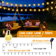 Carica l'immagine nel visualizzatore di Gallery, Catena Luminosa Solare da Esterno 100 LED 18m, Luci Solari da Giardino con 8 Modalità e Funzione Memoria, IP65 Impermeab