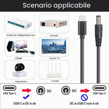 Carica l'immagine nel visualizzatore di Gallery, Gebildet Cavo di Alimentazione USB C a DC 5.5mm x 2.5mm/ 5.5mm x 2.1mm, Caricabatterie Rapido Universale PD, Cavo Adatta