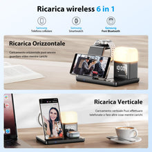 Carica l'immagine nel visualizzatore di Gallery, Stazione di Ricarica Induttiva 6 in 1 Aggiornata per Samsung con Sveglia e Luce a 3 Colori | Ricarica Senza Fili 15W Rap