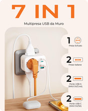 Carica l'immagine nel visualizzatore di Gallery, LENCENT Presa Multipla con USB, 7-IN -1 Multipresa Salvaspazio con