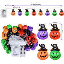 Carica l'immagine nel visualizzatore di Gallery, Decorazione per Halloween, per interni, 5 metri, 30 LED, con batteria a 30 LED, per Halloween, decorazione di Halloween,