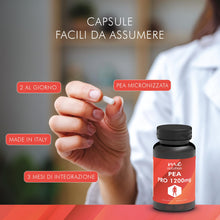 Carica l'immagine nel visualizzatore di Gallery, PEA PRO 1200mg – PEA Micronizzata ad Alto Dosaggio – 1200mg per Dose – 180 capsule - Supporto Benessere Muscolare, Siste
