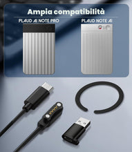 Carica l'immagine nel visualizzatore di Gallery, 2 cavi di ricarica USB C compatibili con PLAUD Note Pro AI, KI