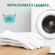 Carica l'immagine nel visualizzatore di Gallery, Incutex guanti di stoffa in cotone, bianchi, taglia L