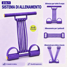 Carica l'immagine nel visualizzatore di Gallery, Elastico per Esercizi 3 in 1, Elastico Fitness con 10 Tubi Rimovibili