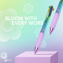 Carica l'immagine nel visualizzatore di Gallery, OSAMA 4 Multi Rainbow Pastel - Penna Multicolore a Sfera 1.0 mm, Penne Colorate 4 Colori Personalizzate Arcobaleno Inchiostro Nero Blu Rosso e Verde, Cancelleria Scuola Ufficio Università e Cartoleria