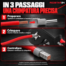 Carica l'immagine nel visualizzatore di Gallery, RedStar24 Pinza Crimpatrice con 1800 Puntalini - Pinza per Capicorda Autoregolante per 0,25-10mm² - Include Pinza Crimpa