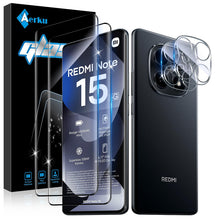 Carica l'immagine nel visualizzatore di Gallery, Aerku 3D Pellicola Vetro Temperato per Xiaomi Redmi Note 15 5G/ Poco M8 5G, HD Trasparente Pellicola Fotocamera, [2+2 Pe