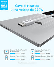 Carica l'immagine nel visualizzatore di Gallery, Anker 240W Cavo USB C Ricarica Rapida, [1m] Nylon Resistente, Bianco