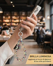 Carica l'immagine nel visualizzatore di Gallery, 1 Pezzo cordino per cellulare da polso con perline di cristallo, con linguetta di sicurezza, cordino per cellulare perli