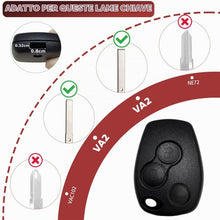 Carica l'immagine nel visualizzatore di Gallery, 2 Pezzi Guscio Chiave Auto 3 Tasti Compatibile con R-enault Twingo Master Modus Kangoo Clio Trafic Vivaro Espace Dacia D